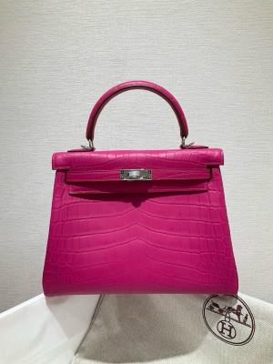 wholesale quality hermes kelly 25 matte niloticus crocodile j5 rose scheherazade phd